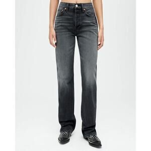 Re/Done 90s High Rise Loose Jeans Active Black